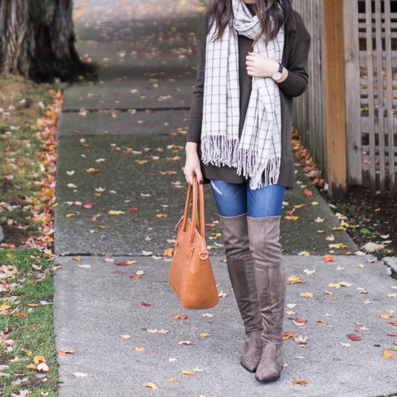 Marc Fisher Yakira Faux Suede Over-the-Knee Boots Size 7.5M Brownish Gray - Picture 3 of 15